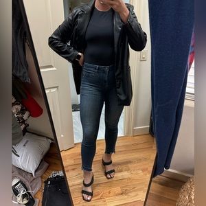 William Rast Scallop Cut High Waisted Skinny Ankle Jeans